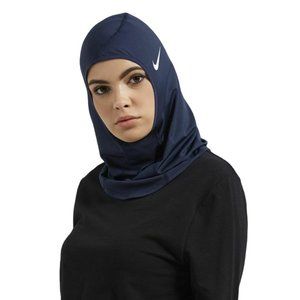 NIKE Pro Hijab 1.0 Womens XS Small Navy Blue Full Coverage Head Neck Dri Fit NEW